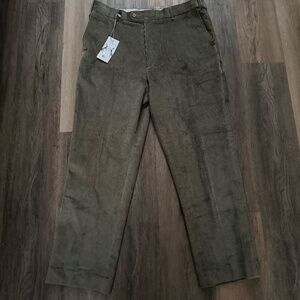 NWT Peter Christian green corduroy 100% cotton trouser pants men's size 40x30